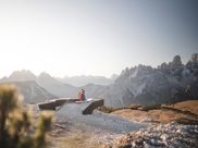 Two people looking at the Dolomites